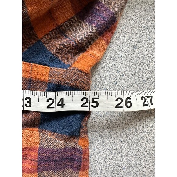 Natural Reflections Flannel Shirt Men XXL Orange Blue Plaid Button Up Pocket - Picture 7 of 8